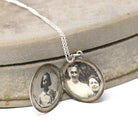 Fleur De Lis Locket - Antique Sterling Silver Locket Pendant Necklace - Edwardian Circa 1910s French Lily Statement Engraved Photos Jewelry