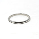 Vintage Wedding Band - Art Deco Era 18k White Gold Subtle Engraved Etched Design Ring - Circa 1930's Size 7 Stacking Bridal Fine 30s Jewelry
