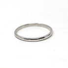 Vintage Wedding Band - Art Deco Era 18k White Gold Subtle Engraved Etched Design Ring - Circa 1930's Size 7 Stacking Bridal Fine 30s Jewelry