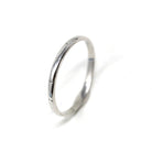 Vintage Wedding Band - Art Deco Era 18k White Gold Subtle Engraved Etched Design Ring - Circa 1930's Size 7 Stacking Bridal Fine 30s Jewelry
