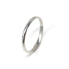 Vintage Wedding Band - Art Deco Era 18k White Gold Subtle Engraved Etched Design Ring - Circa 1930's Size 7 Stacking Bridal Fine 30s Jewelry