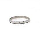 Estate Wedding Band - Modern 14k White Gold Baguette Pattern Simplistic Minimalist - Circa 2000's Era Size 7 1/4 Stacking Craftsmith Ring