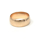 Antique Cigar Band - Edwardian 10k Rosy Yellow Gold Unadorned Wide Ring - Vintage C. 1900s Era Size 7 Unisex Wedding Statement Fine Jewelry