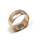 Antique Cigar Band - Edwardian 10k Rosy Yellow Gold Unadorned Wide Ring - Vintage C. 1900s Era Size 7 Unisex Wedding Statement Fine Jewelry