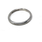 Platinum Wedding Band - Mid Century 2 mm Half Round Classic Bridal Ring - Vintage Size 5 Heirloom Fine Stacking Mid Century Jewelry