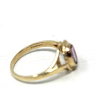 Estate Amethyst Ring - Modern Era 9k Yellow Gold English Oval Purple Natural Gem - Circa 2000s Size 6 1/2 Fine February Birthstone Jewelry