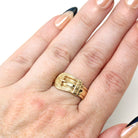 English Buckle Ring - Estate 9k Yellow Gold Birmingham England Figural Belt Band - Vintage Hallmarked Victorian Style Size 10 Fine Jewelry