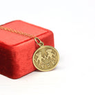 Estate Gemini Charm - Modern 14k Yellow Gold The Twins Air Element Pendant Necklace - Circa 1990s Era Dainty Petite Zodiac Fine 90s Jewelry