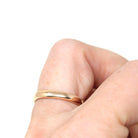 Art Deco Ring Band - Vintage Rosy 9k Yellow Gold Birmingham England UK - Circa 1930s Era Size 7 English Hallmarks Fine Minimalist Jewelry