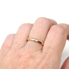 Art Deco Ring Band - Vintage Rosy 9k Yellow Gold Birmingham England UK - Circa 1930s Era Size 7 English Hallmarks Fine Minimalist Jewelry