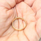 Retro Ring Band - Vintage 9k Yellow Gold London England UK - Circa 1980s Era Size 6 English Hallmarks - 3.8 MM - Fine Minimalist 80s Jewelry