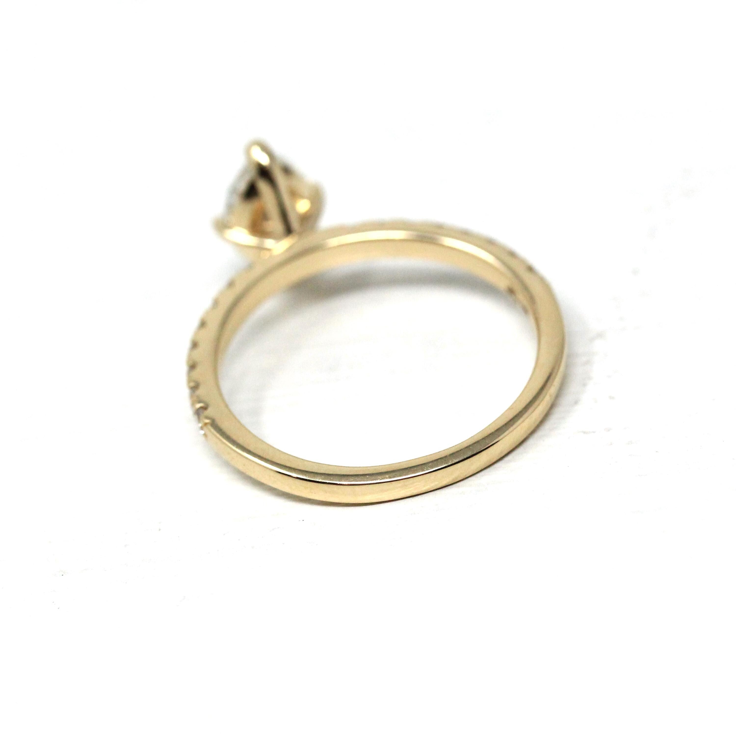 Marquise Brilliant Cut Diamond Ring - 14k Yellow Gold Genuine 1.26 cttw Vintage Diamond - Sz 7 Engagement Bridal Fine GIA Report Jewelry