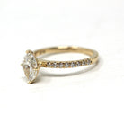 Marquise Brilliant Cut Diamond Ring - 14k Yellow Gold Genuine 1.26 cttw Vintage Diamond - Sz 7 Engagement Bridal Fine GIA Report Jewelry