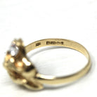 Modern Lion Ring - Estate 9k Yellow Gold Cubic Zirconia London England Statement - Hallmarked 1990 Size 9 Wild Animal Feline CZ Fine Jewelry