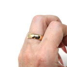 Vintage Wedding Band - Retro 14k Yellow Gold Engraved "JSB to BM" Bridal Ring - Size 8 1/2 Men's Unisex Fine Art Carved JR Wood Jewelry