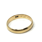 Vintage Wedding Band - Retro 14k Yellow Gold Unadorned 3.17 mm Unisex Ring - Dated 1945 Size 5 1/4 40's Stacking Wedding Statement Jewelry