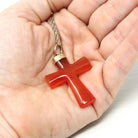 Antique Carnelian Cross - Victorian 14k & 10k Yellow Gold Genuine Polished Chalcedony Gem - Circa 1890s Orange Statement Fine Fob Jewelry