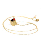 Jack-in-the Box-Charm - Vintage 14k Yellow Gold Moveable 3-D Pendant Necklace - Retro Circa 1960s Era Music Box Figural Pop Up Fine Jewelry