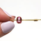 Simulated Pink Sapphire Brooch - Edwardian 9CT Yellow Gold Statement Pink Glass Bar Pin - Antique Circa 1910s Fashion Accessory Fine Jewelry