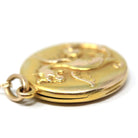 Antique Griffin Locket - Edwardian 14k Yellow Gold Keepsake Pendant Charm - Vintage Circa 1900s Era Mythological Beast Monogrammed Jewelry