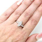 Marquise Engagement Ring - Vintage Platinum 1.26 CTW Natural Diamond - Circa 60s Size 8 Three Stone Baguettes Fine Bridal GIA Report Jewelry