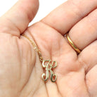 Letter "K" Charm - Estate 10k Yellow Gold Single Cursive Initial Necklace Pendant - Vintage Circa 1990s Era Petite Dainty Fine 90s Jewelry