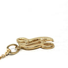 Letter "N" Charm - Estate 10k Yellow Gold Single Cursive Initial Necklace Pendant - Vintage Circa 1990s Era Petite Dainty Fine 90s Jewelry