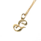 Letter "G" Charm - Estate 10k Yellow Gold Single Cursive Initial Necklace Pendant - Vintage Circa 1990s Era Petite Dainty Fine 90s Jewelry