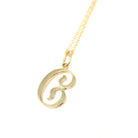 Letter "C" Charm - Estate 10k Yellow Gold Single Cursive Initial Necklace Pendant - Vintage Circa 1990s Era Petite Dainty Fine 90s Jewelry