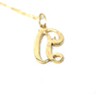 Letter "D" Charm - Estate 10k Yellow Gold Single Cursive Initial Necklace Pendant - Vintage Circa 1990s Era Petite Dainty Fine 90s Jewelry