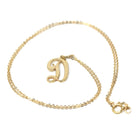 Letter "D" Charm - Estate 10k Yellow Gold Single Cursive Initial Necklace Pendant - Vintage Circa 1990s Era Petite Dainty Fine 90s Jewelry