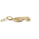 Letter "D" Charm - Estate 10k Yellow Gold Single Cursive Initial Necklace Pendant - Vintage Circa 1990s Era Petite Dainty Fine 90s Jewelry