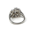 Vintage Diamond Ring - Mid Century Platinum .90 CTW Cluster Halo Engagement - Circa 50s Size 4 1/2 Fine Retro Era Bridal Band Report Jewelry