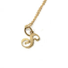 Letter "S" Charm - Estate 10k Yellow Gold Single Cursive Initial Necklace Pendant - Vintage Circa 1990s Era Petite Dainty Fine 90s Jewelry