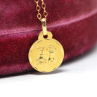 Estate Gemini Charm - Modern 18k Yellow Gold The Twins Air Element Pendant Necklace - Circa 1990s Era Zodiac Italian Italy Fine 90s Jewelry