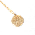 Estate Leo Pendant - Modern 14k Yellow Gold Lion Astrological Sign Charm Pendant - Circa 1990s Era Zodiac Celestial Fire Element 90s Jewelry