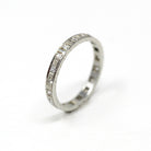 Diamond Eternity Band - Art Deco 18k White Gold .60 CTW Natural Gemstone Ring - Vintage Dated 6-27-30 Size 5 1/2 Fine Wedding Bridal Jewelry