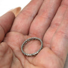 Diamond Eternity Band - Art Deco 18k White Gold .60 CTW Natural Gemstone Ring - Vintage Dated 6-27-30 Size 5 1/2 Fine Wedding Bridal Jewelry