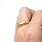 Edwardian Diamond Ring - Antique 14k Yellow Gold Natural Round Brilliant Cut Gem - Vintage 1910s Size 11 1/4 Belcher Fine Engagement Jewelry