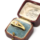 Edwardian Diamond Ring - Antique 14k Yellow Gold Natural Round Brilliant Cut Gem - Vintage 1910s Size 11 1/4 Belcher Fine Engagement Jewelry