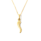 Italian Horn Charm - Retro 18k Yellow Gold Italy Cornicello Good Luck Pendant Necklace - Vintage Circa 1970s Ward Off Evil Amulet Jewelry