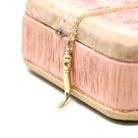 Italian Horn Pendant - Retro 14k Yellow Gold Italy Cornicello Good Luck Necklace Charm - Vintage Circa 1970s Ward Off Evil Amulet Jewelry