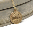 Vintage Leo Pendant - Retro 14k Yellow Gold Lion Astrological Sign Charm Pendant - Dated 1972 Zodiac Celestial Fire Element 70s Jewelry