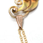 Vintage Flower Pendant - Retro 10k Two Tone Rose & Yellow Gold Necklace - Circa 1940s Era Trumpet Floral Carl Art Accessory Fine Jewelry