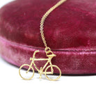Estate Bike Charm - Modern 14k Yellow Gold Figural Bicycle Pendant Necklace - Y2K 2000s Era Transportation Sport Statement Fine Jewelry