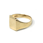 Vintage Signet Ring - Estate 9k Yellow Gold Blank Rectangular Face Men's Unisex Statement - Modern Size 10 3/4 Personalizable Fine Jewelry