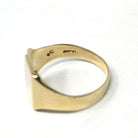 Vintage Signet Ring - Estate 9k Yellow Gold Blank Rectangular Face Men's Unisex Statement - Modern Size 10 3/4 Personalizable Fine Jewelry