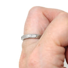 Sapphire & Diamond Band - Art Deco 1925 18k White Gold Eternity Style Wheat Engraving Ring - Dated 1920s Size 5 3/4 Fine Bridal Jewelry