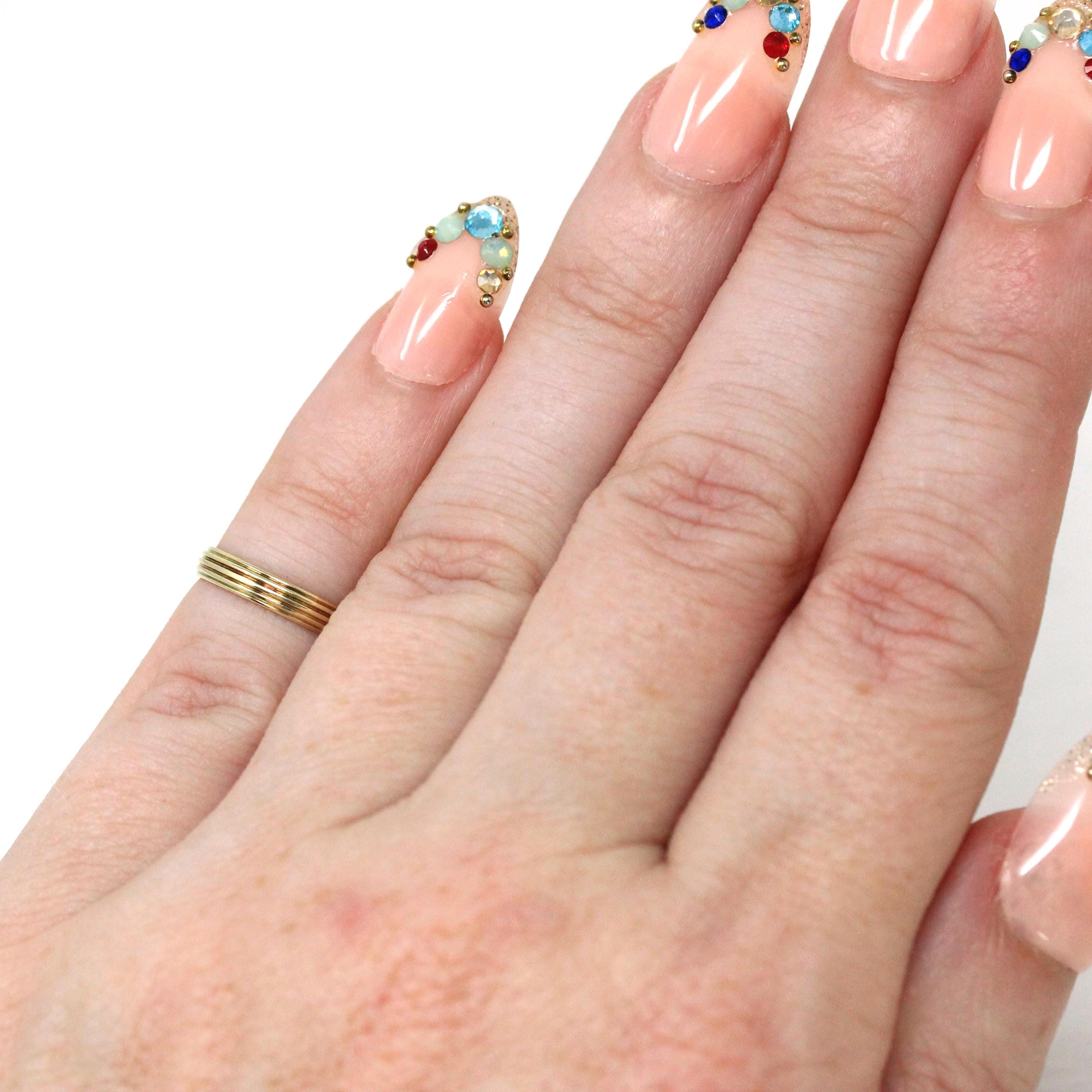 Vintage Baby Band - Retro 10k Yellow Gold Pinky Midi Charm Ring - Circa 1940s Era Size 1 Children's Baby Shower New Mother Gift Fine Jewelry