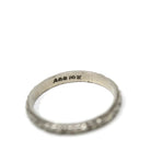 Vintage Baby Band - Art Deco 10k White Gold Orange Blossom Eternity Patterned Ring - Circa 1930s Era Size 1/2 Dainty Fine 30s Fine Jewelry